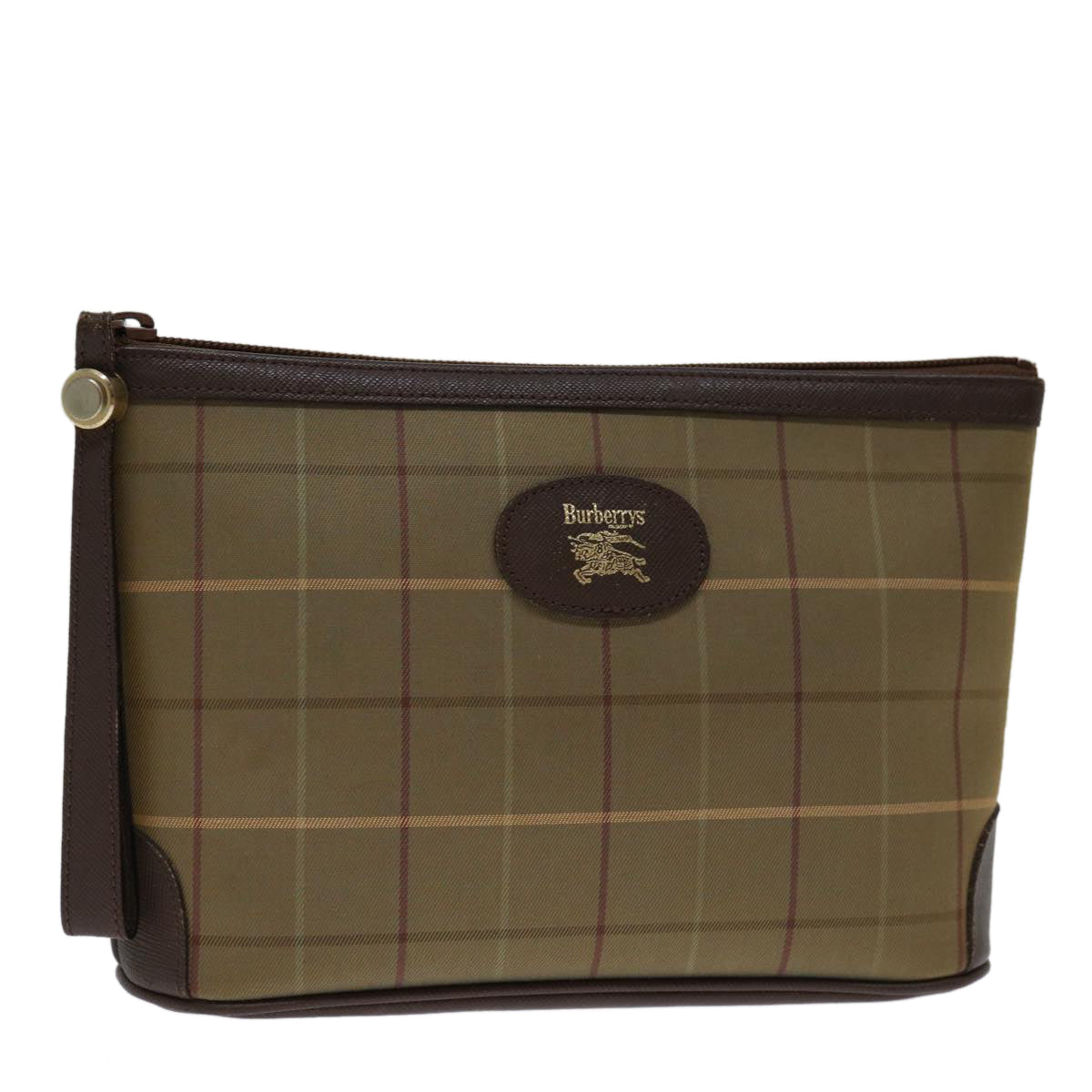 Burberry Luxury ss Nova Check Clutch Bag Auth Bs12792 Canvas Beige
