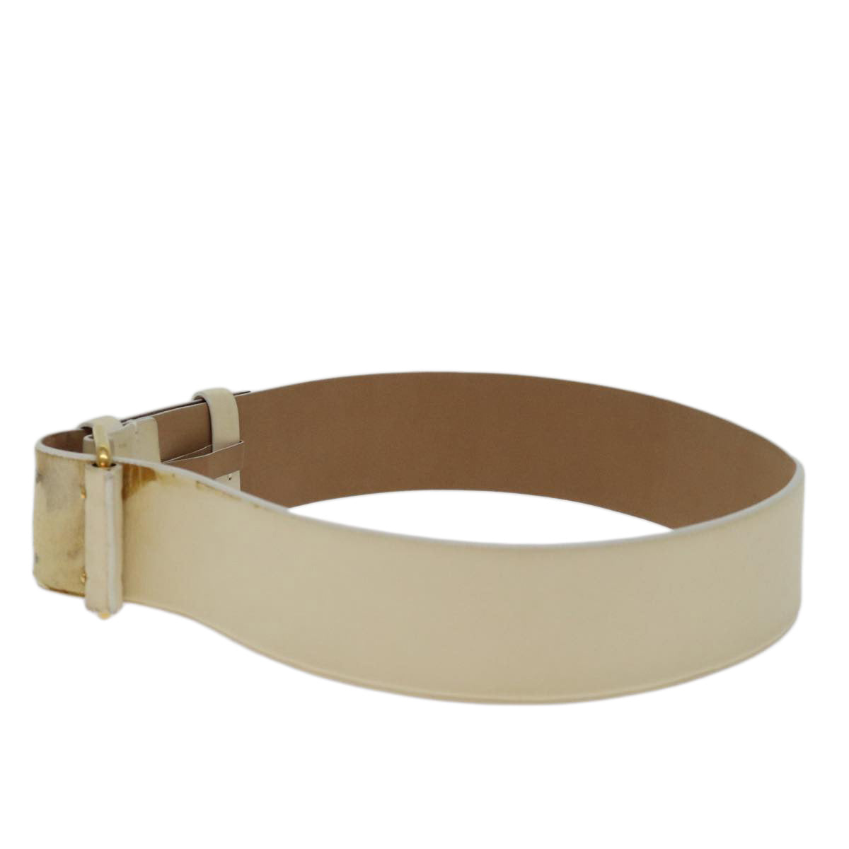 Chanel Belt Lamb Skin ." Beige CC Auth bs