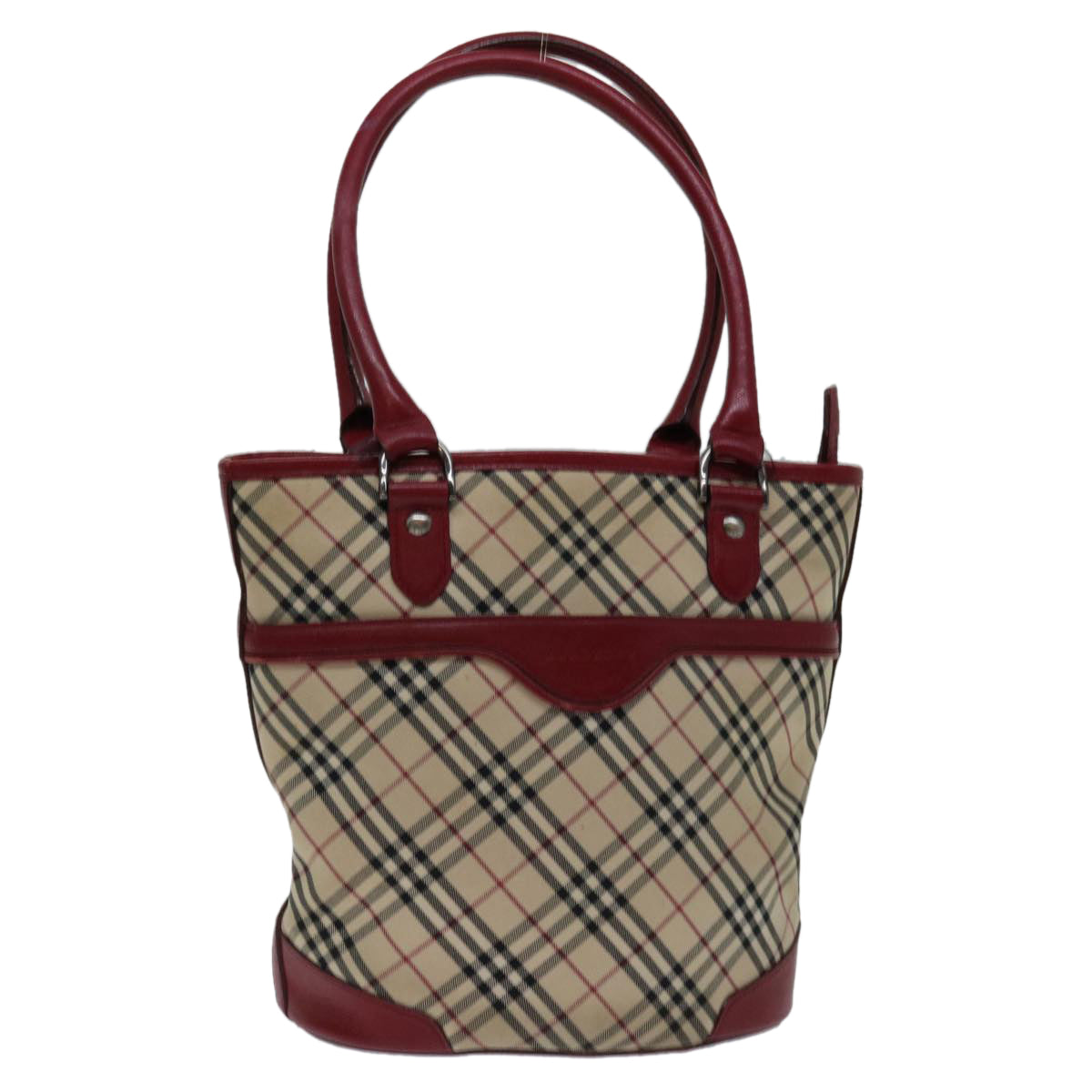 Burberry Luxury Nova Check Shoulder Bag Auth Bs13392 Canvas Beige