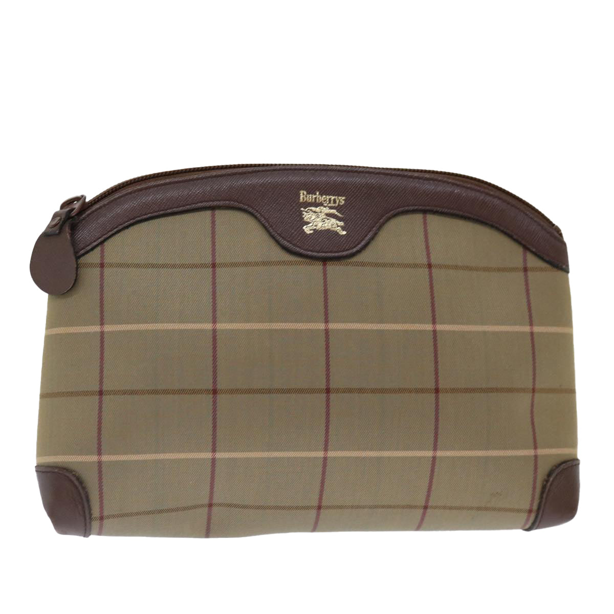 Burberry Luxury ss Nova Check Clutch Bag Auth Bs13397 Canvas Brown