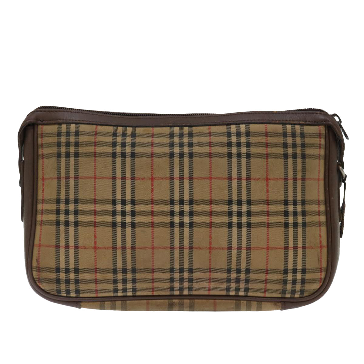 Burberry Luxury ss Nova Check Clutch Bag Auth Bs13410 Canvas Beige