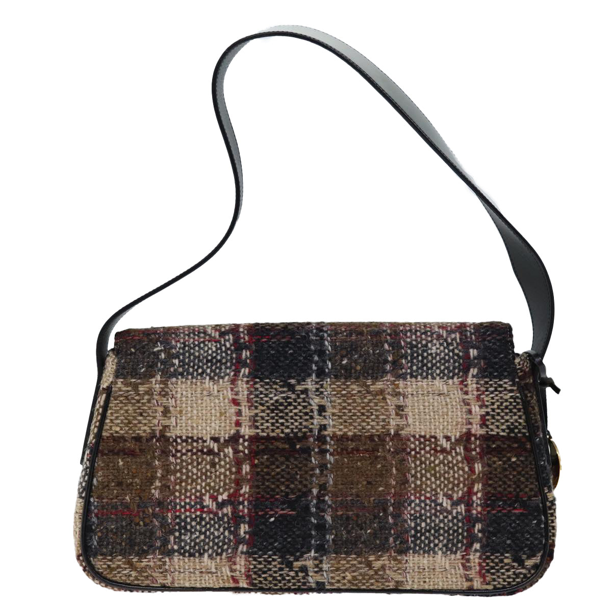 Burberry Luxury Nova Check Shoulder Bag Wool Auth Bs13694 Beige