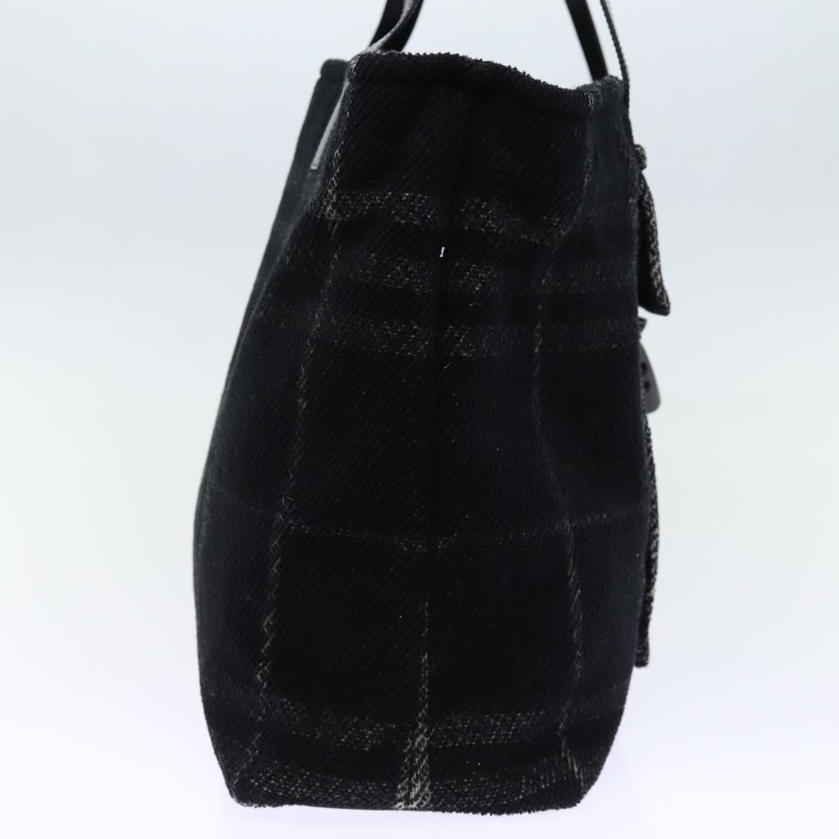 Burberry Luxury Nova Check Hand Bag Wool Auth Bs13719 Black Travel Bag