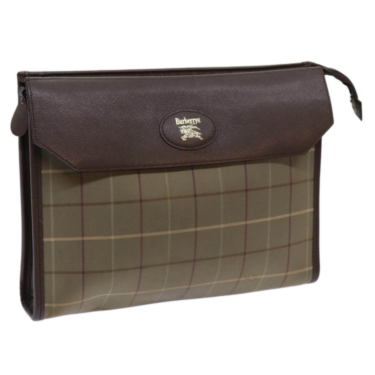Burberry Luxury ss Nova Check Clutch Bag Auth Bs13777 Canvas Brown Beige