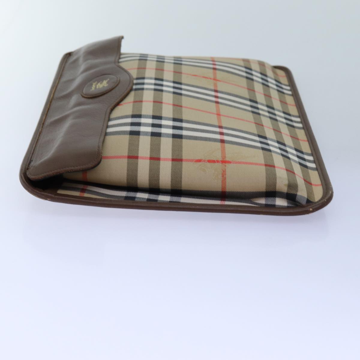Burberry Luxury ss Nova Check Clutch Bag Auth Bs13819 Canvas Beige