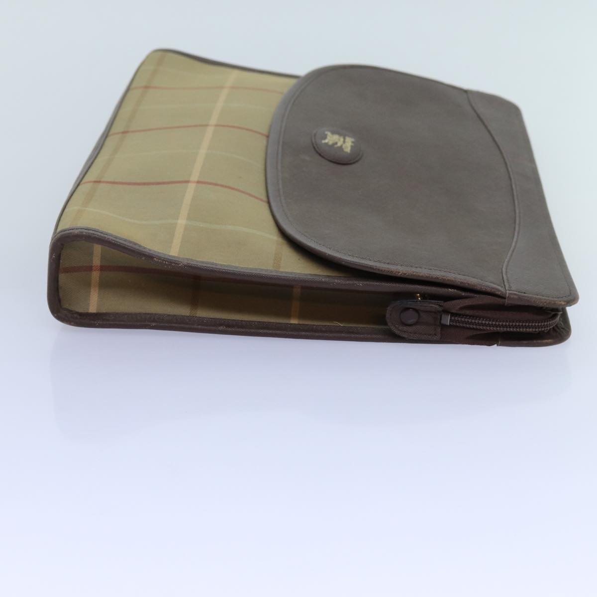 Burberry Luxury ss Nova Check Clutch Bag Auth Bs13823 Canvas Brown