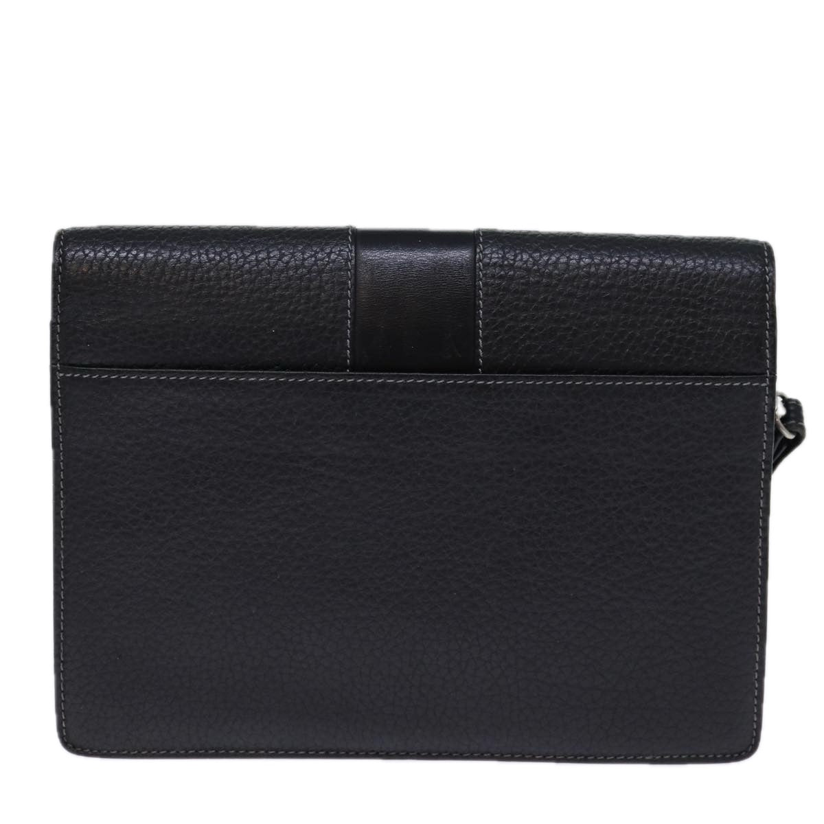 Burberry Luxury ss Clutch Bag Auth Bs13915 Leather Black