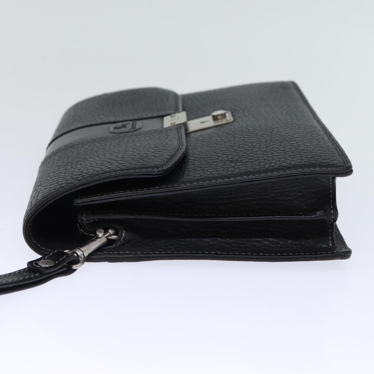 Burberry Luxury ss Clutch Bag Auth Bs13915 Leather Black