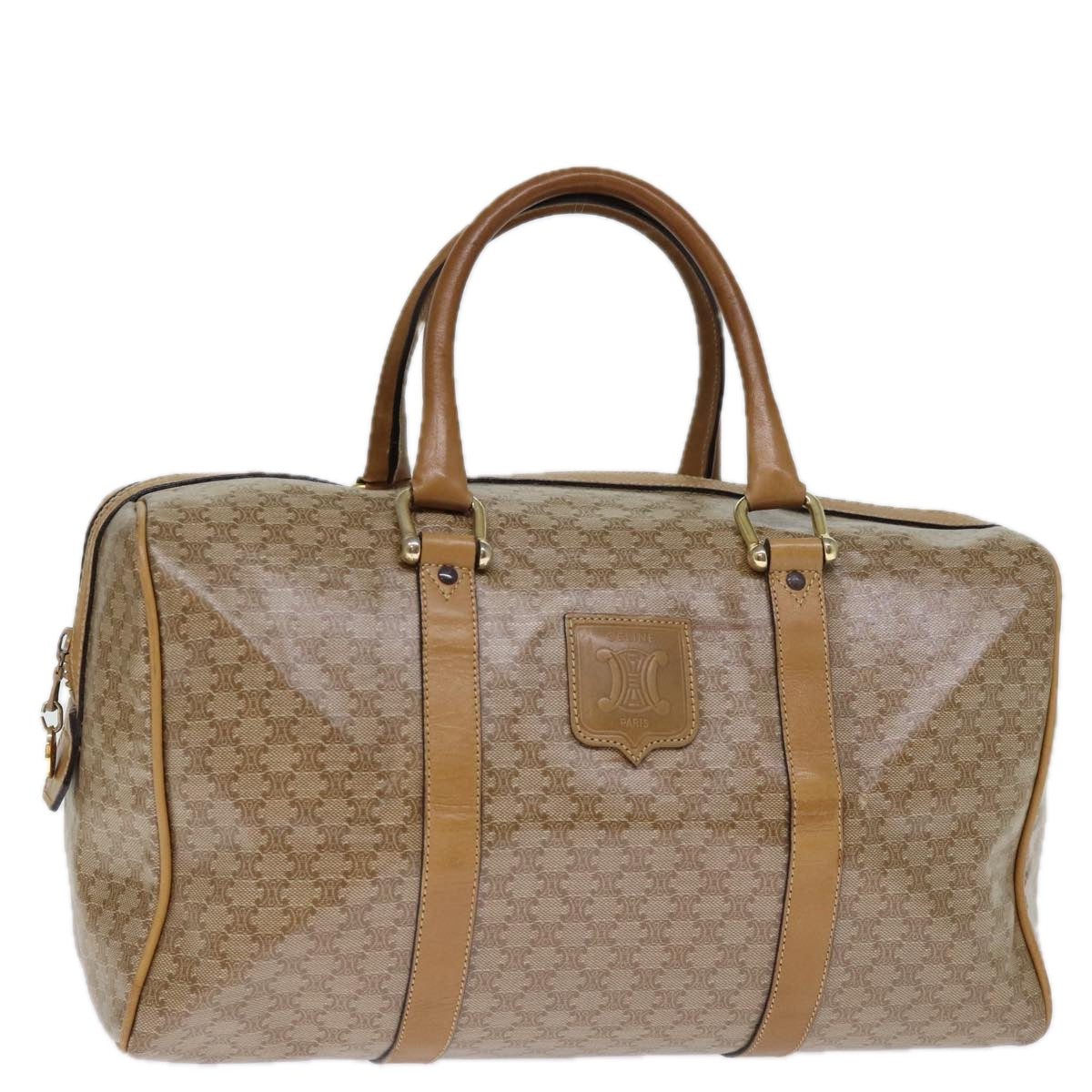 Luxury Macadam Boston Bag Coated Canvas Beige Travel Bag