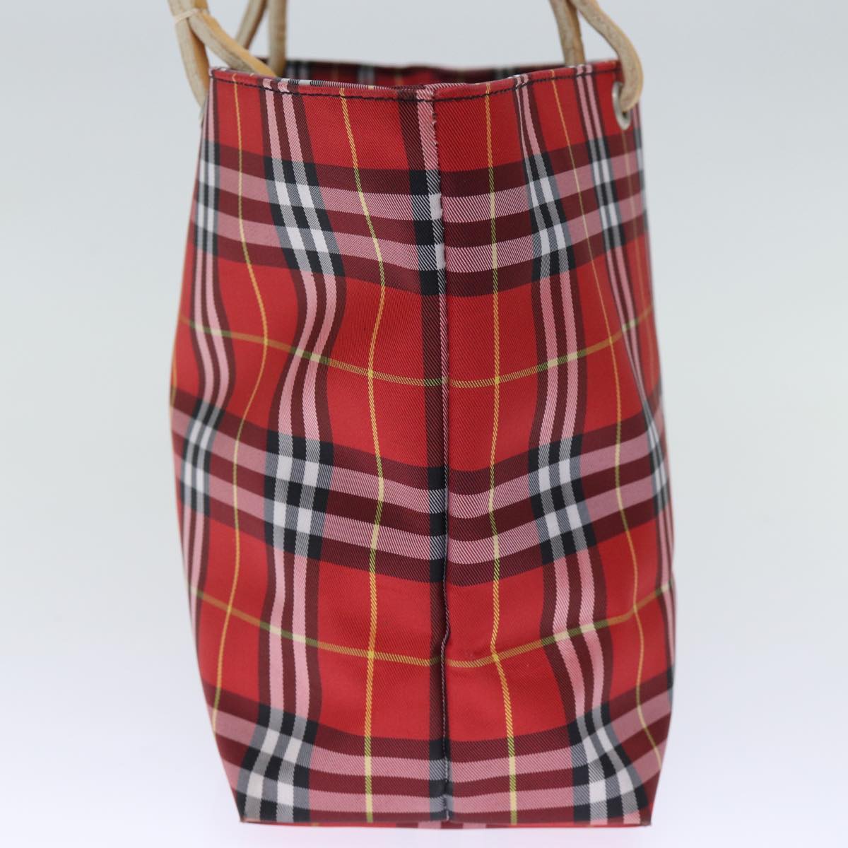 Burberry Luxury Nova Check Hand Bag Auth Bs14025 Nylon Red Travel Bag