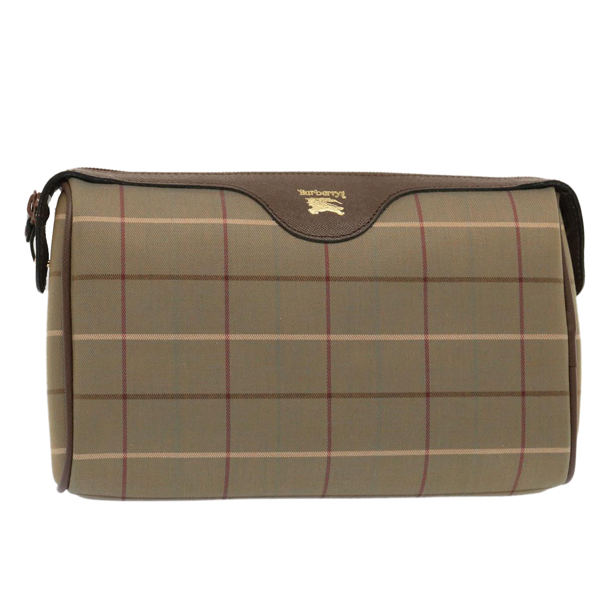 Burberry Luxury ss Nova Check Clutch Bag Auth Bs14027 Canvas Beige