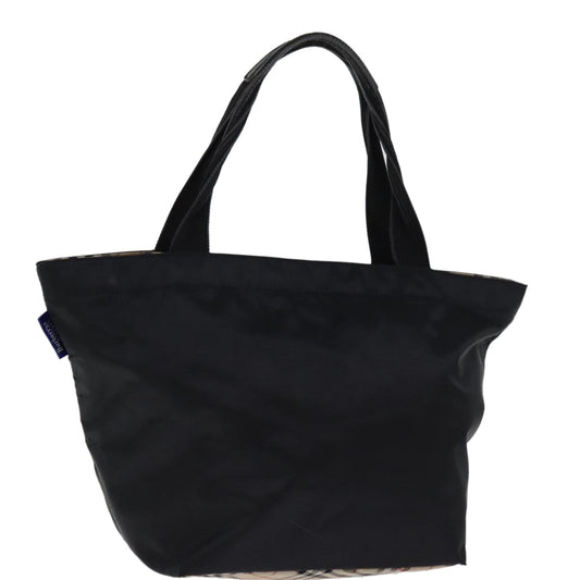 Burberry Luxury ss Nova Check Label Hand Bag Auth Nylon Black Blue Travel Bag