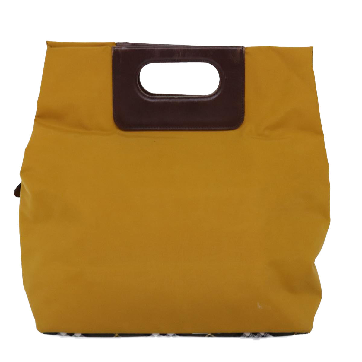 Burberry Luxury ss Nova Check Label Hand Bag Auth Nylon Blue Yellow Travel Bag