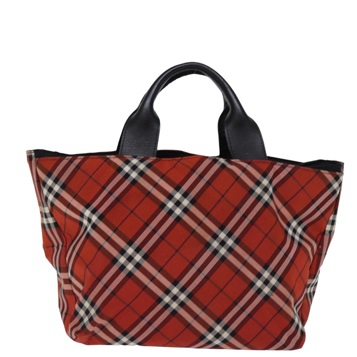 Burberry Luxury Nova Check Hand Bag Auth Bs14384 Nylon Red Travel Bag