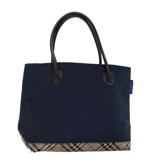 Burberry Luxury ss Nova Check Label Tote Bag Auth Nylon Black Beige