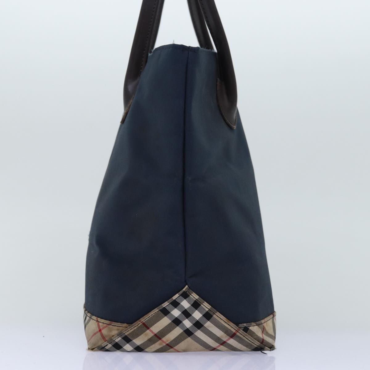 Burberry Luxury ss Nova Check Label Tote Bag Auth Nylon Black Beige