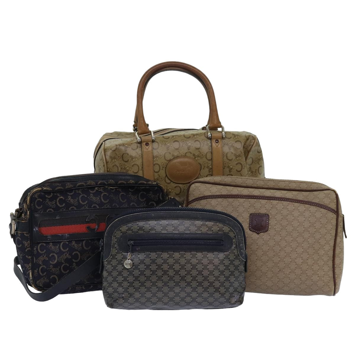 Luxury Macadam C Macadam Shoulder Bag Set Canvas Beige