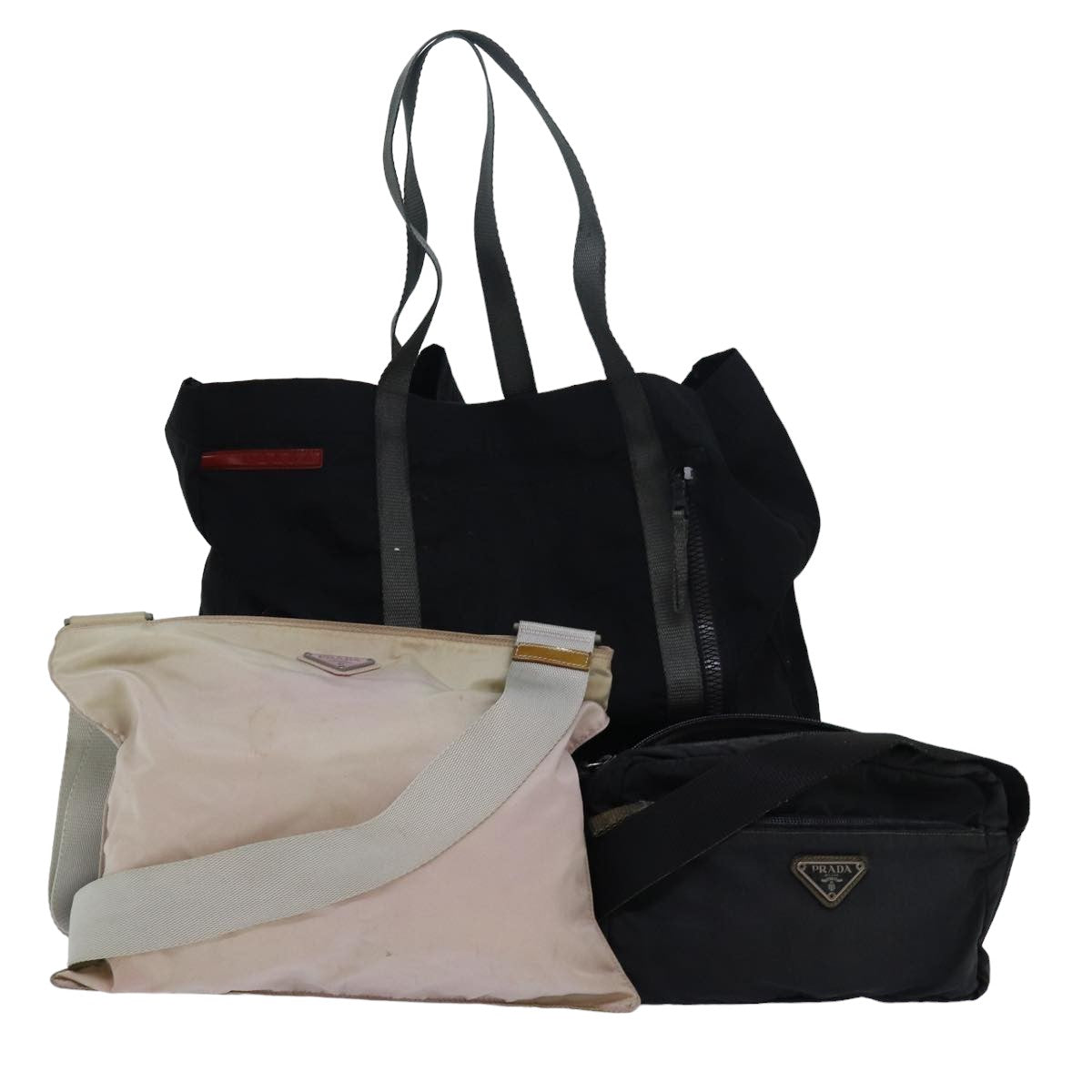 Prada Shoulder Bag Auth Nylon Black Pink