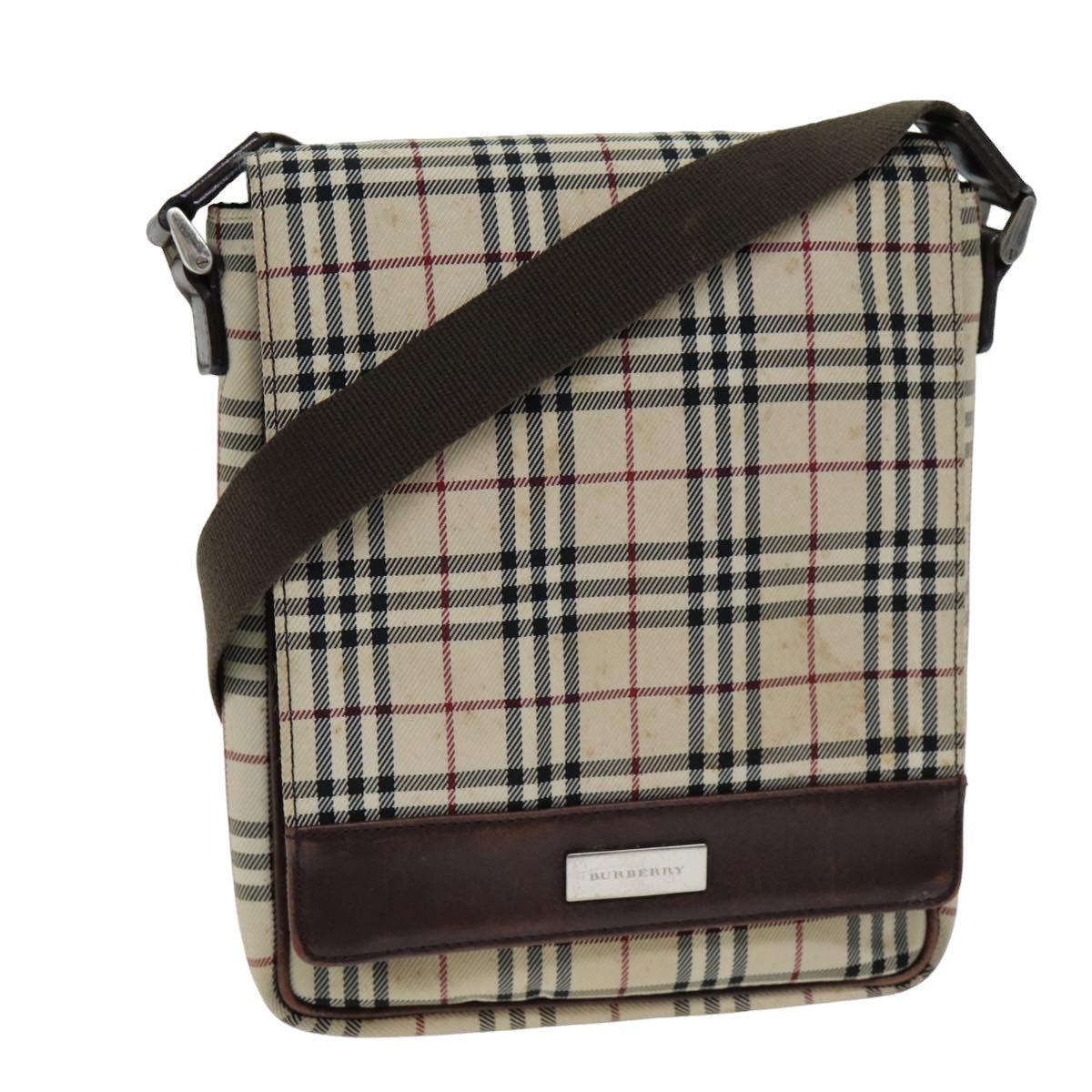 Burberry Luxury Nova Check Shoulder Bag Auth Bs14883 Canvas Beige