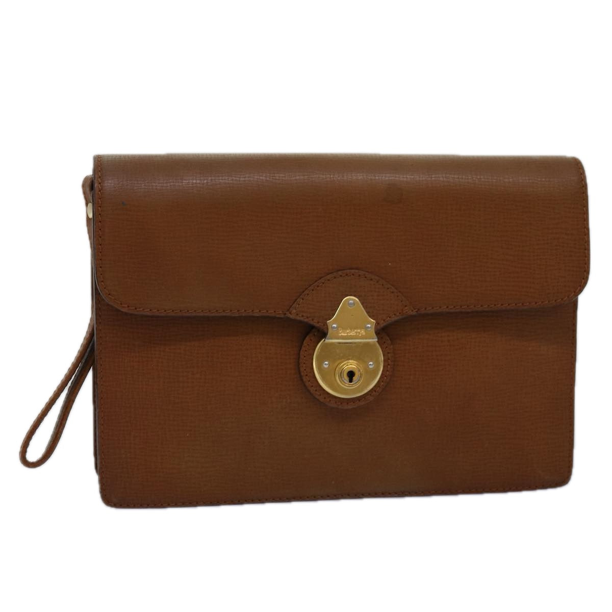 Burberry Luxury ss Clutch Bag Auth Bs14900 Leather Brown