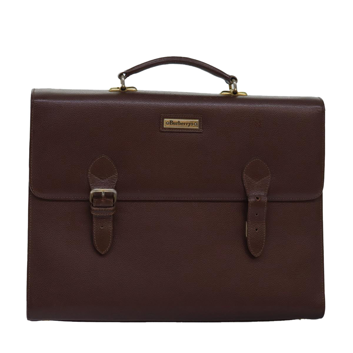 Burberry Luxury ss Hand Bag Auth Bs14914 Leather Brown Travel Bag