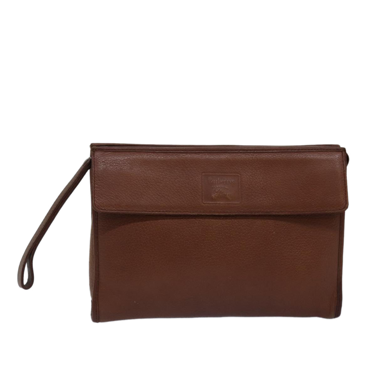 Burberry Luxury ss Clutch Bag Auth Bs14953 Leather Brown