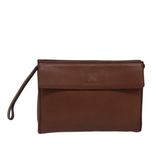 Burberry Luxury ss Clutch Bag Auth Bs14953 Leather Brown