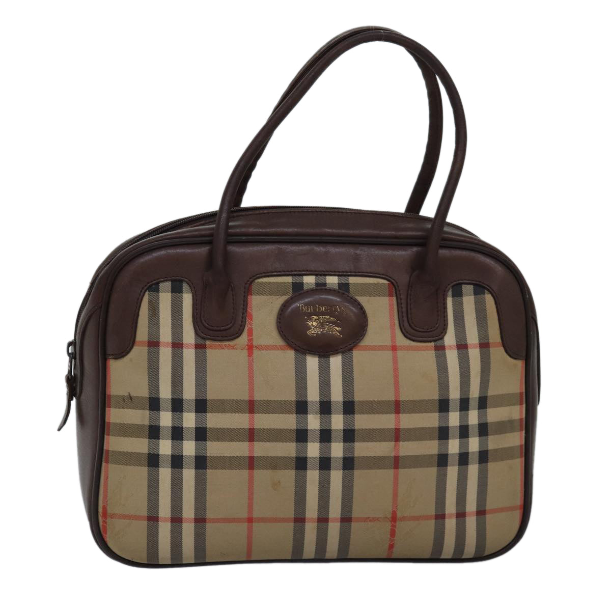 Burberry Luxury ss Nova Check Hand Bag Auth Bs14957 Canvas Beige Travel Bag