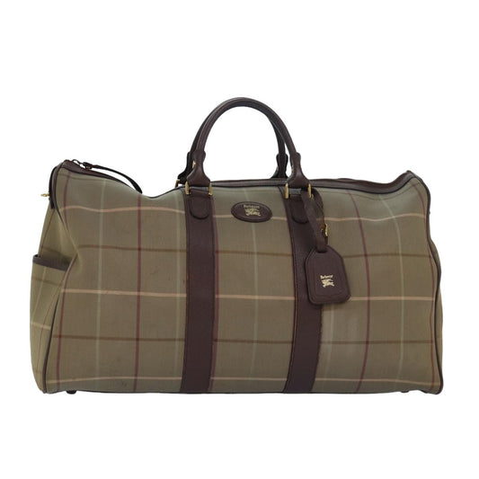 Burberry Luxury ss Nova Check Boston Bag Auth Bs15037 Canvas Beige Travel Bag