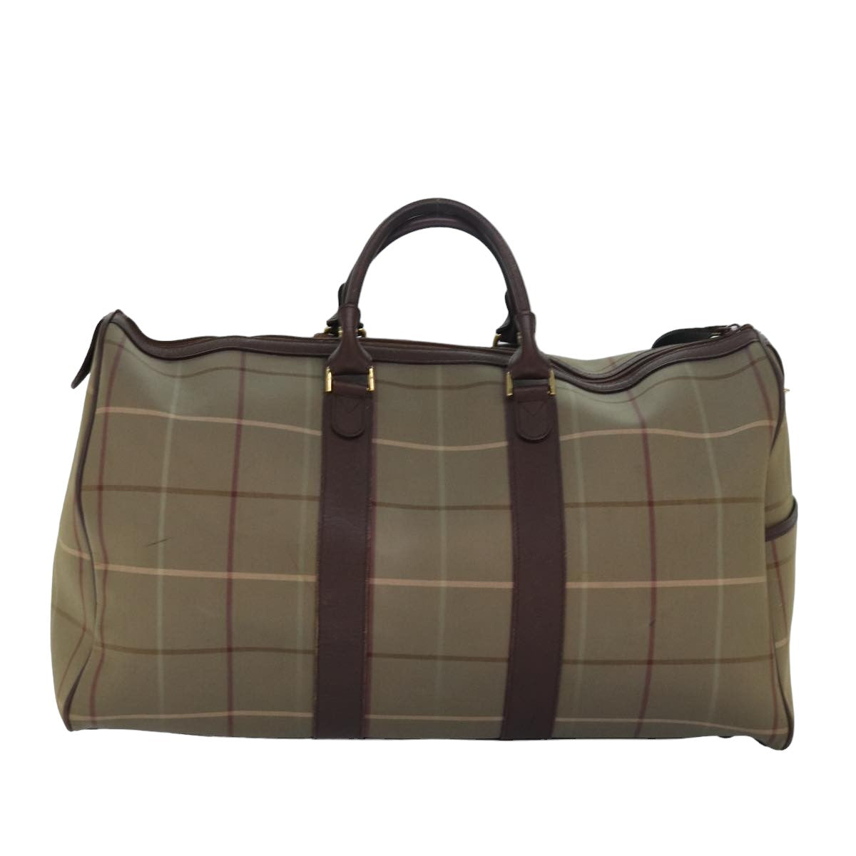 Burberry Luxury ss Nova Check Boston Bag Auth Bs15037 Canvas Beige Travel Bag