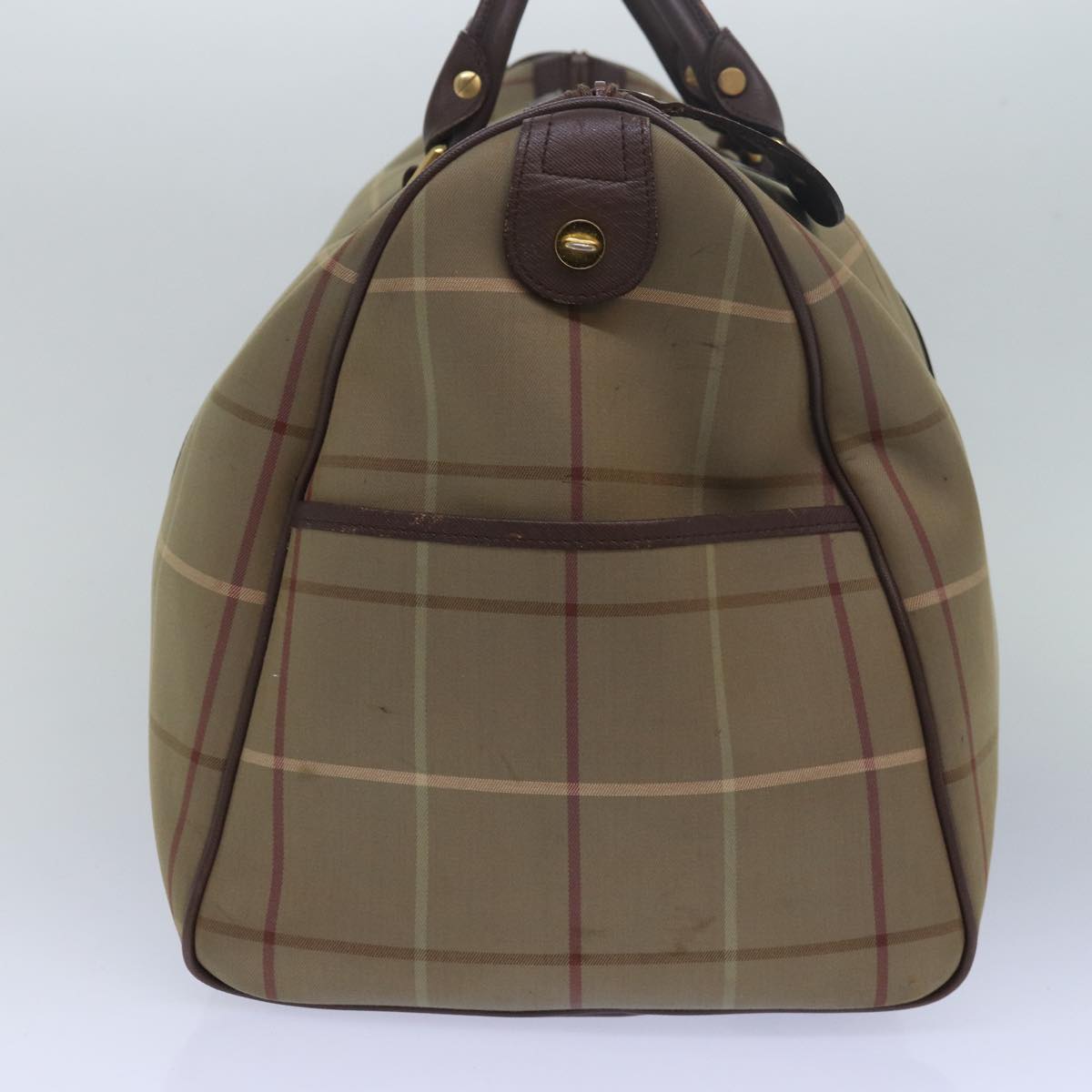 Burberry Luxury ss Nova Check Boston Bag Auth Bs15037 Canvas Beige Travel Bag