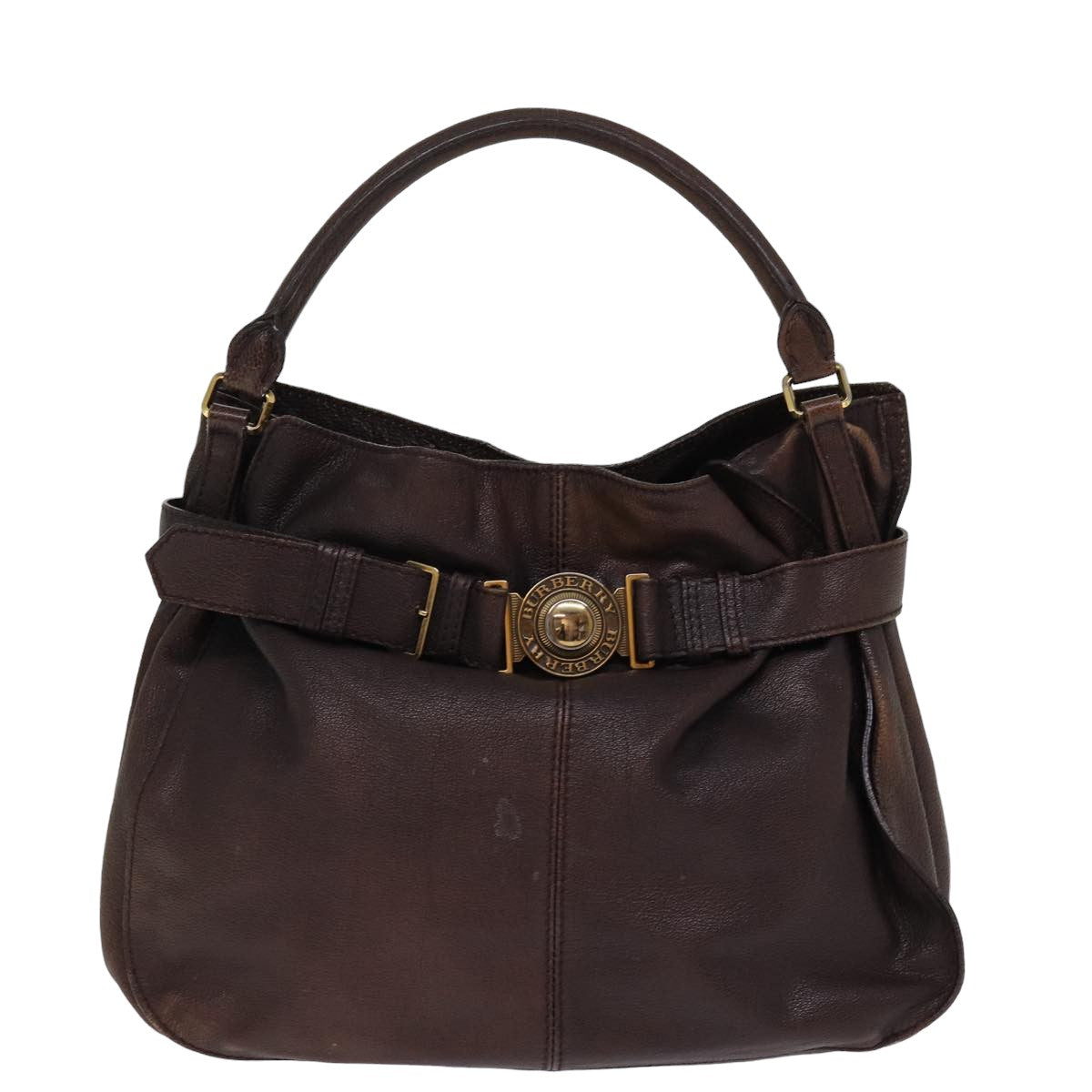 Burberry Luxury Shoulder Bag Auth Bs15061 Leather Brown