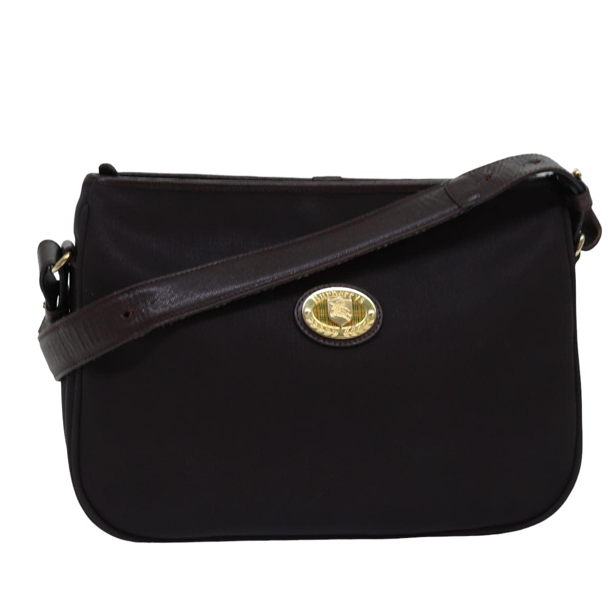 Burberry Luxury ss Shoulder Bag Pvc Auth Bs15062 Leather Brown