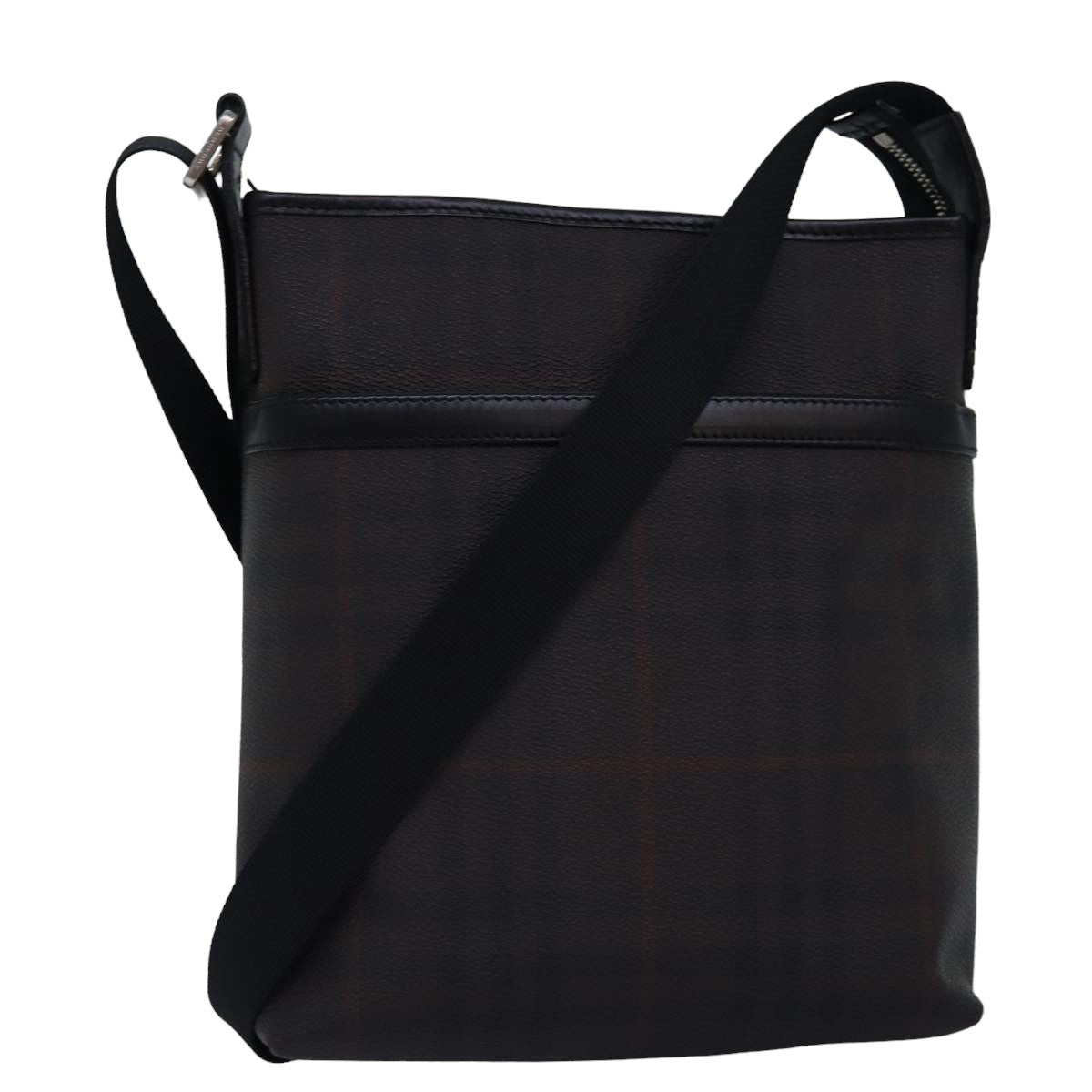 Burberry Luxury Nova Check Shoulder Bag Pvc Auth Bs15130 Leather Brown