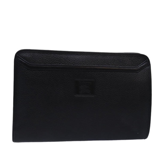 Burberry Luxury ss Clutch Bag Auth Bs15137 Leather Black