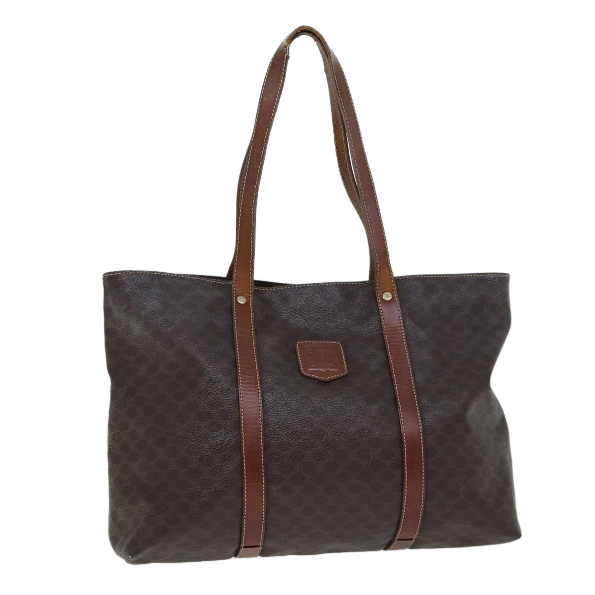 Luxury Macadam Tote Bag Pvc Leather Canvas Leather Brown