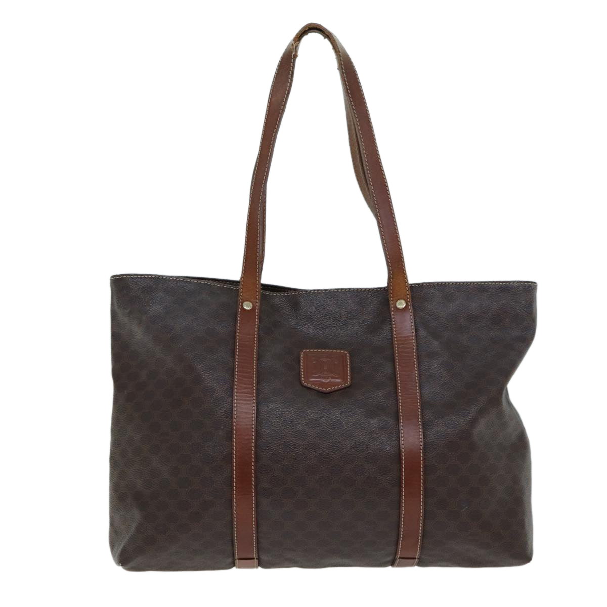 Luxury Macadam Tote Bag Pvc Leather Canvas Leather Brown