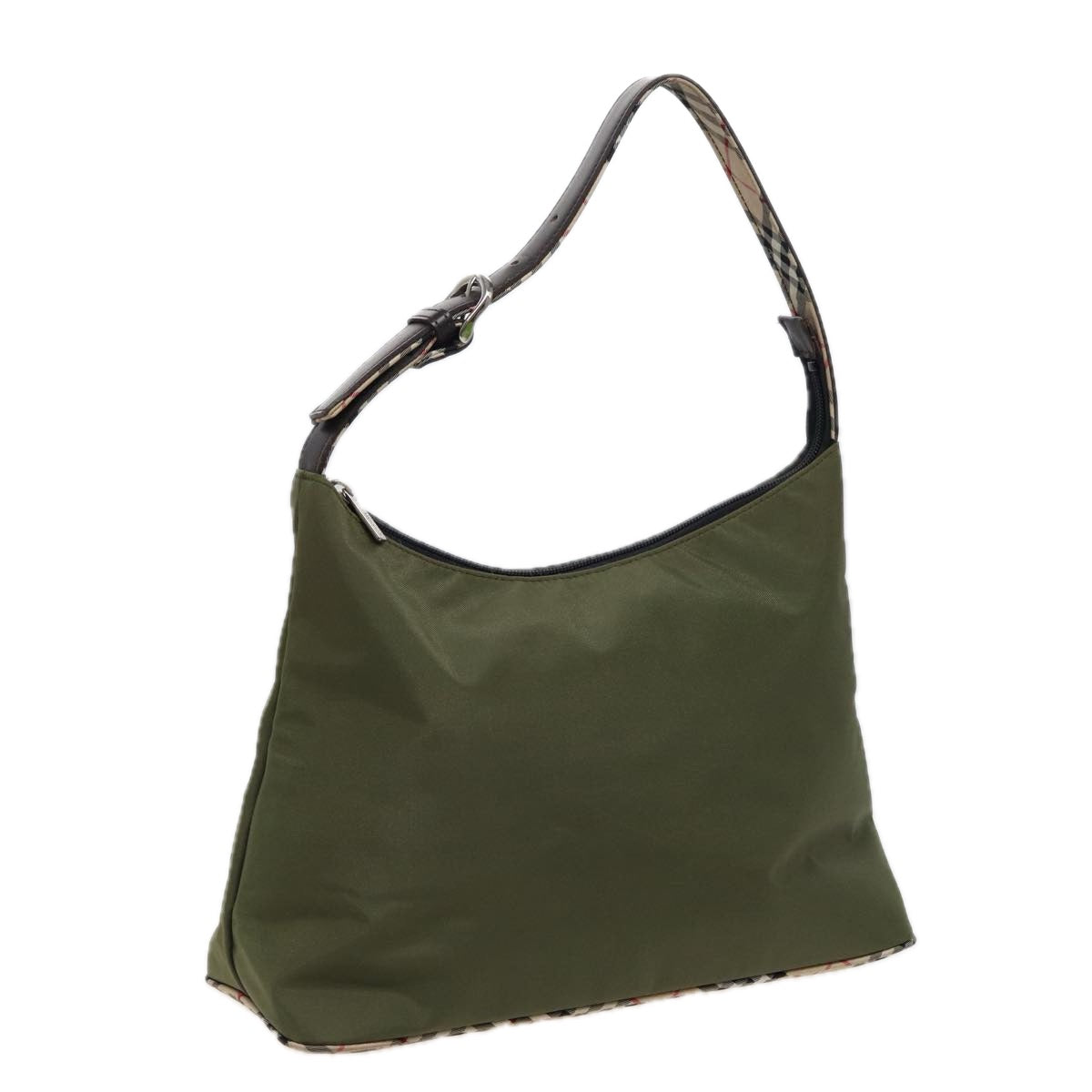 Burberry Luxury ss Label Shoulder Bag Khaki Auth Bs15353 Nylon Blue