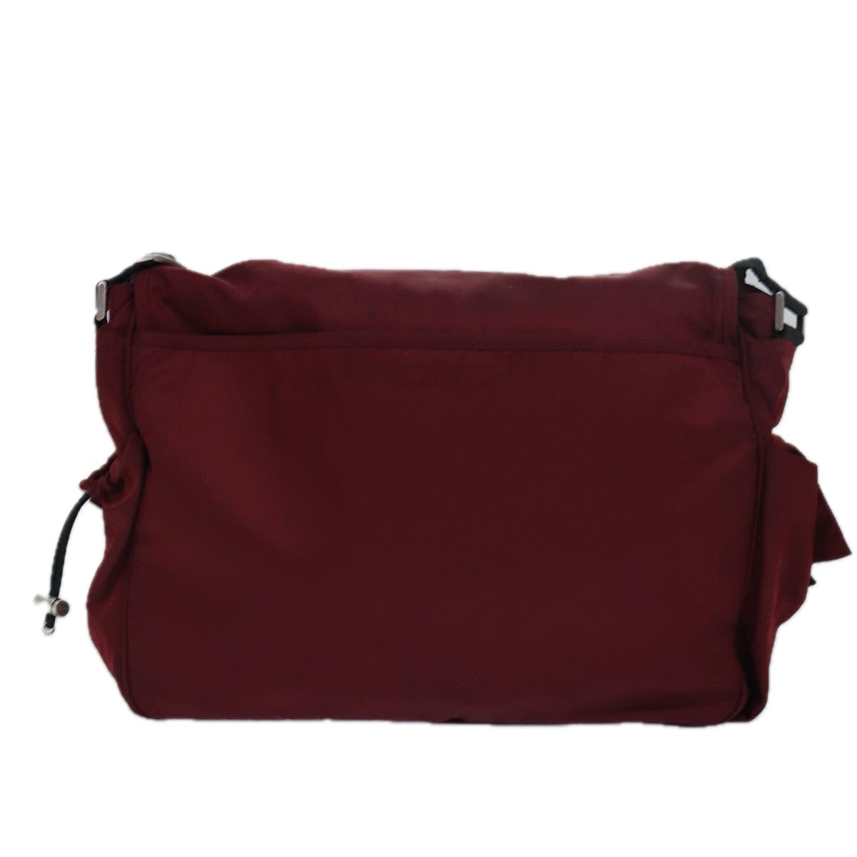 Prada Shoulder Bag Auth Nylon Black Red