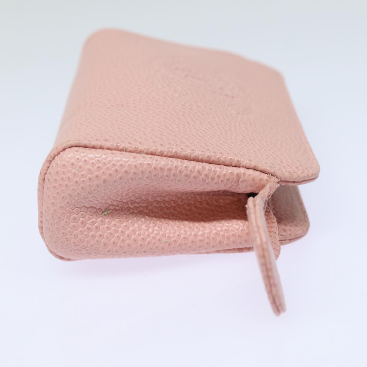 Chanel COCO Mark Coin Purse Caviar Skin Pink CC Auth bs