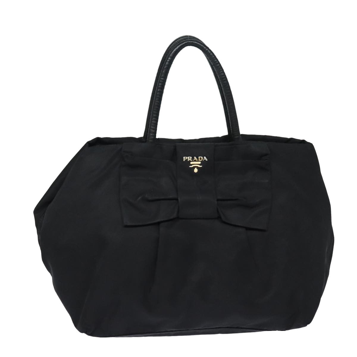 Prada Hand Bag Auth Nylon Black Travel Bag Black Auth Bs15603
