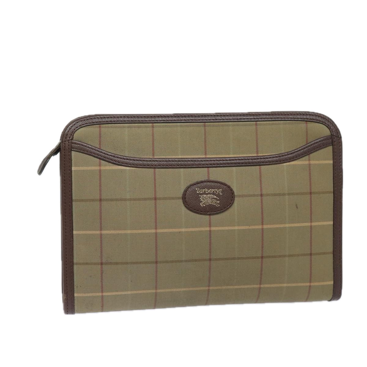 Burberry Luxury ss Nova Check Clutch Bag Auth Bs15676 Canvas Beige