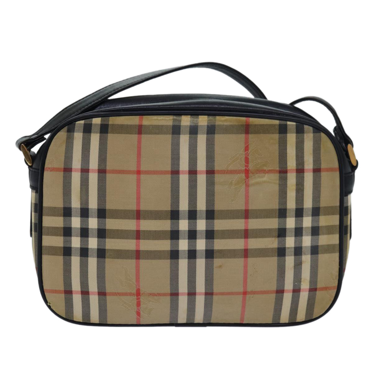 Burberry Luxury ss Nova Check Shoulder Bag Auth Bs15721 Canvas Black Beige