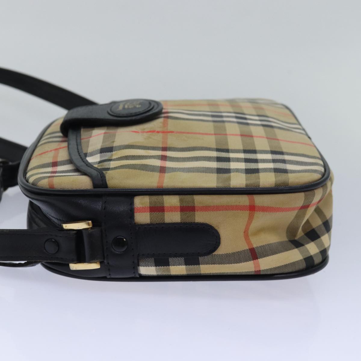 Burberry Luxury ss Nova Check Shoulder Bag Auth Bs15721 Canvas Black Beige