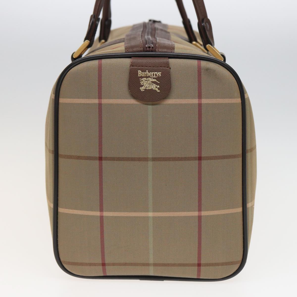 Burberry Luxury ss Nova Check Boston Bag Auth Bs15740 Canvas Beige Travel Bag