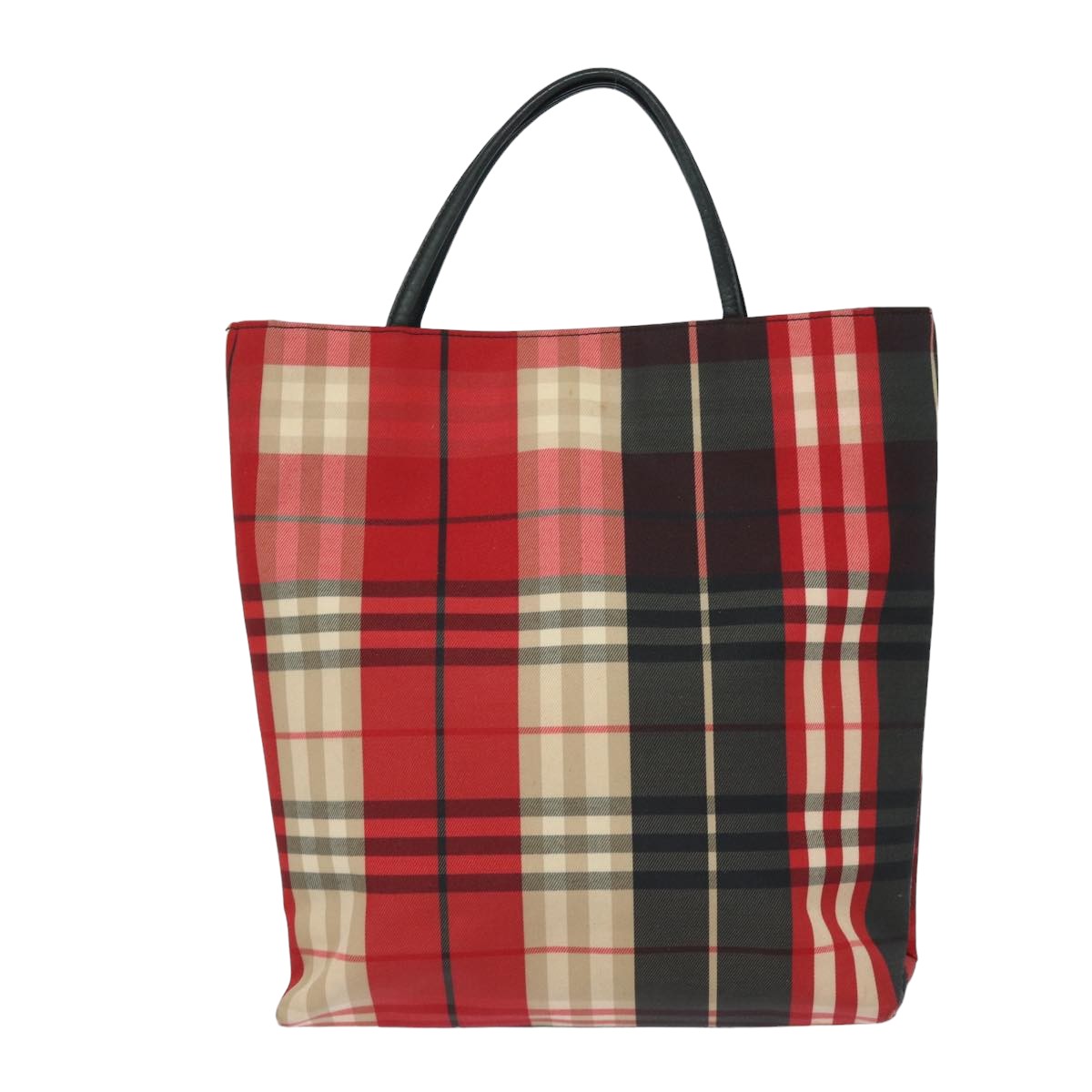 Burberry Luxury Nova Check Hand Bag Auth Bs15741 Canvas Red Travel Bag