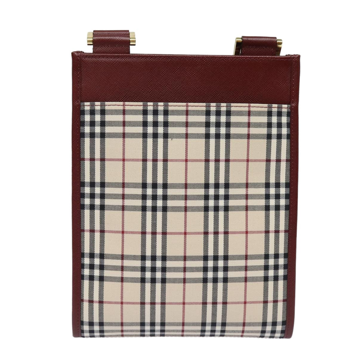 Burberry Luxury Nova Check Shoulder Bag Auth Bs15797 Canvas Beige