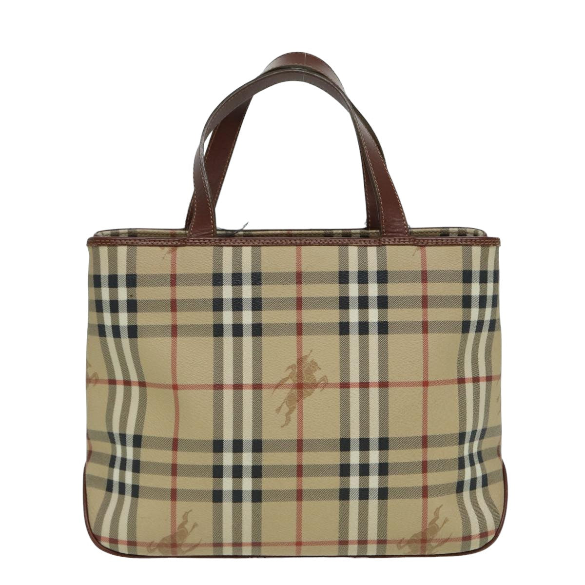 Burberry Luxury Nova Check Hand Bag Pvc Auth Bs15799 Beige Travel Bag