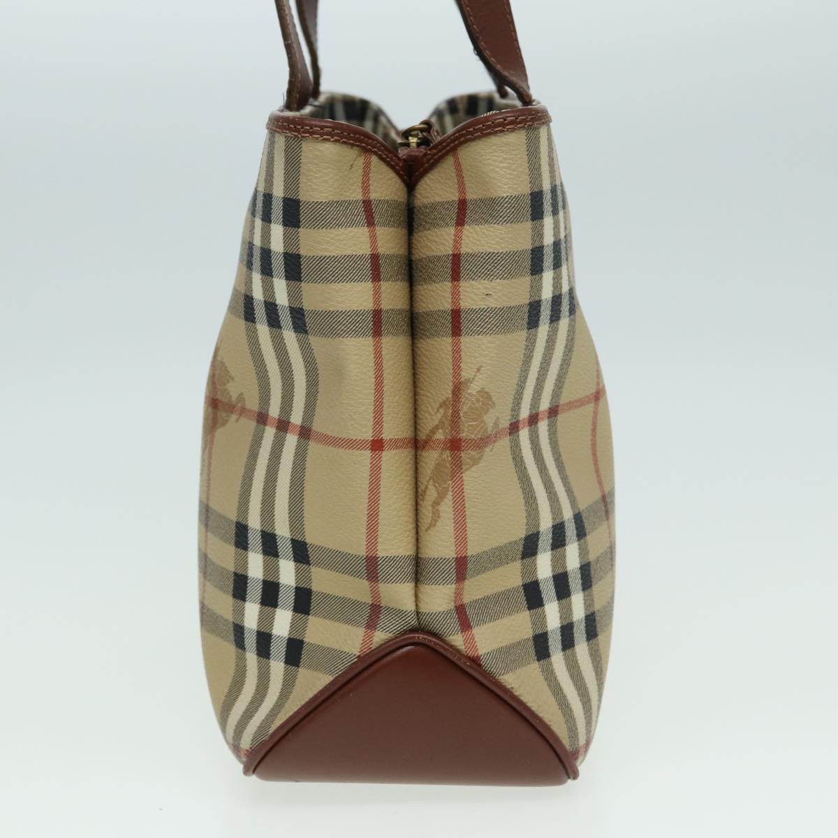 Burberry Luxury Nova Check Hand Bag Pvc Auth Bs15799 Beige Travel Bag