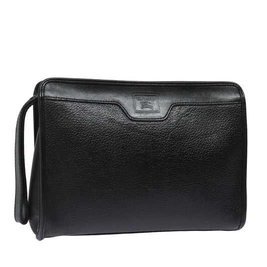 Burberry Luxury ss Clutch Bag Auth Bs15805 Leather Black